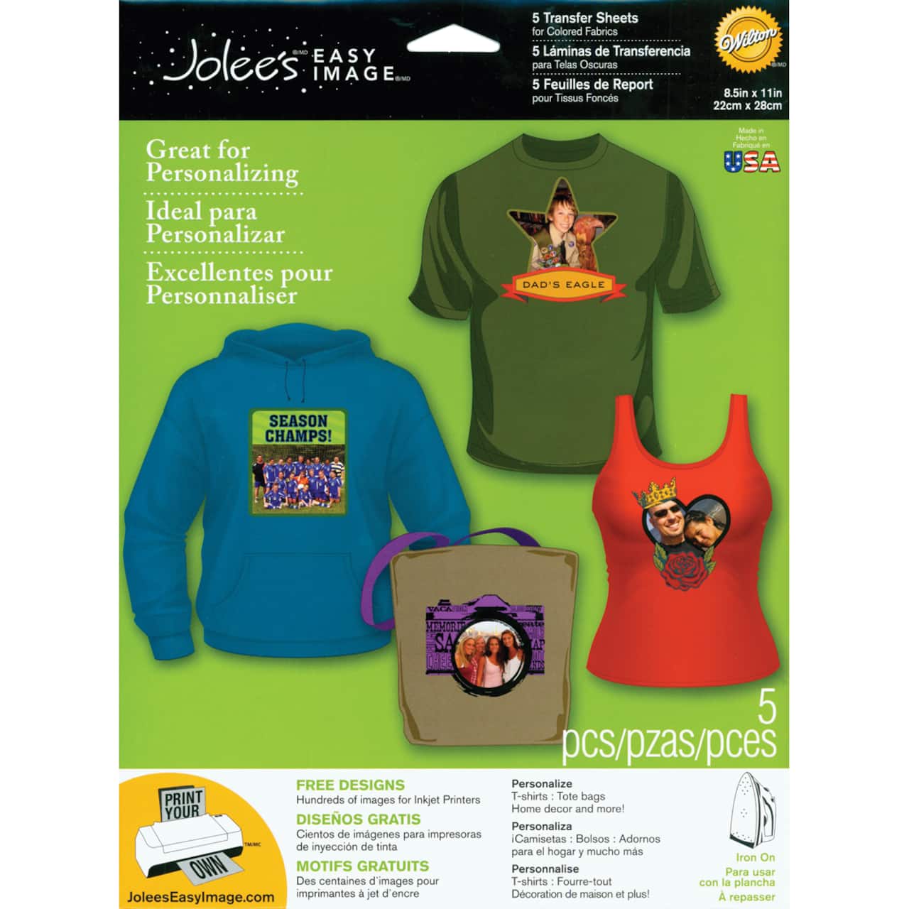 Jolee’s® 8.5" x 11" Easy Image Transfer Sheets for Dark Fabrics, 5ct.